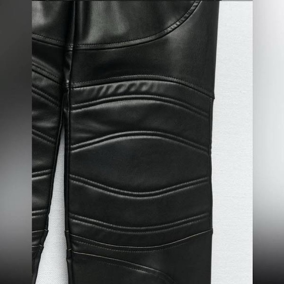 ZIPPERED FAUX LEATHER PANTS - Picture 7 of 7